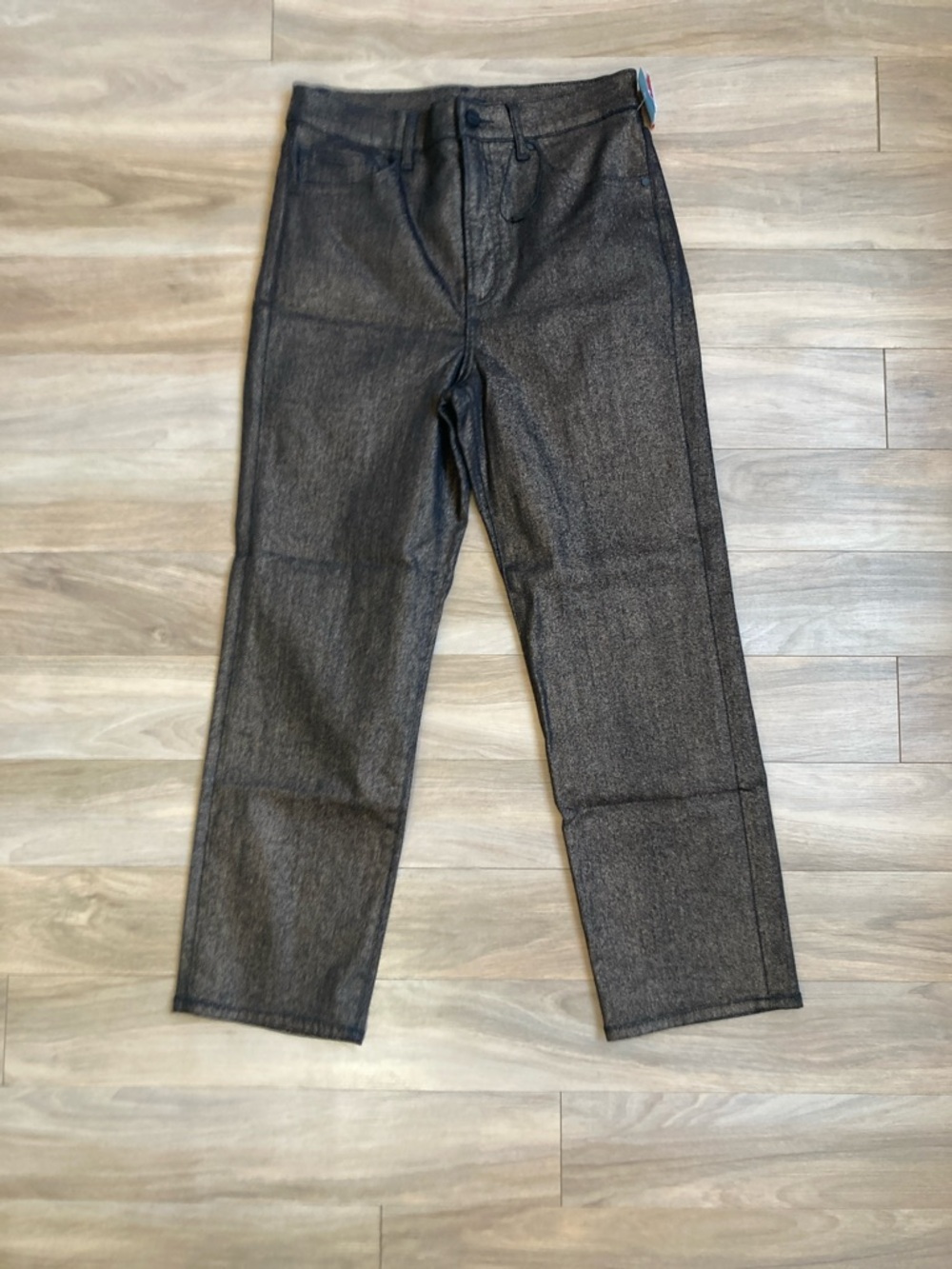 Express jean super high rise straight jean metallic accent jean Size 4
